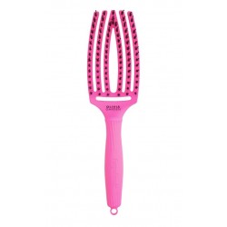 Olivia Garden Finger Brush Combo Medium  , Szczotka do Rozczesywania Włosów i Masażu, Włosie Dzika , Neon Pink
