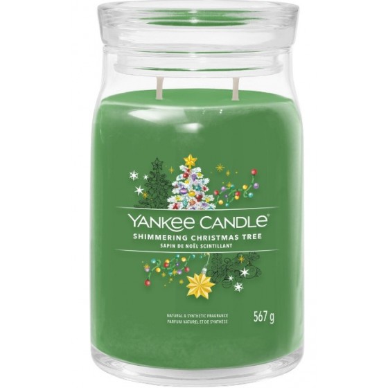 Yankee Candle Signature Shimmering Christmas Tree - duża świeca zapachowa z dwoma knotami