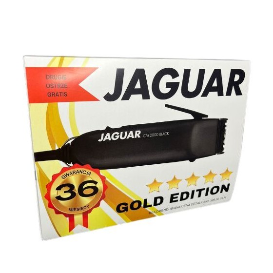 JAGUAR CM 2000 Black Maszynka fryzjerska przewodowa + OSTRZE + 36 mc gwarancji GOLD EDITION