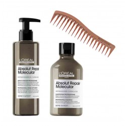 L'Oréal Professionnel odbudowujący zestaw Absolut Repair Molecular szampon + serum + grzebień