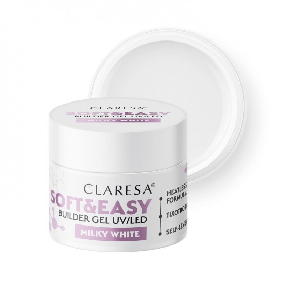 Claresa Żel budujący SOFT&EASY builder gel milky white 45g