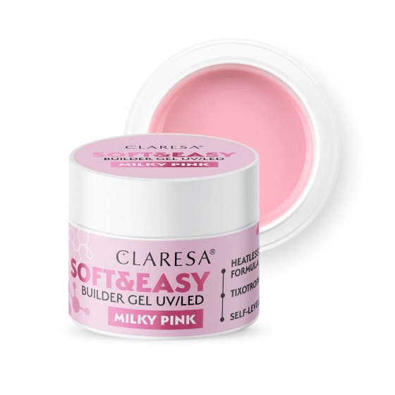 Claresa Żel budujący SOFT&EASY builder gel milky pink 12g