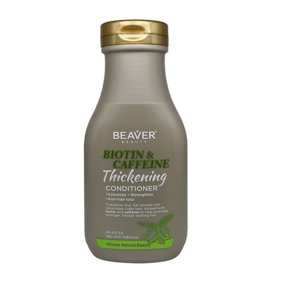 Beaver Biotin Caffeine Thickening - Odżywka wzmacniająca do włosów cienkich i słabych 350ml