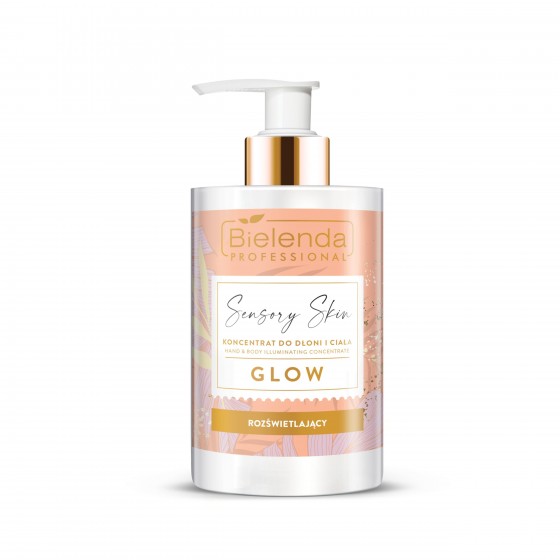 Bielenda Professional Sensory Skin, Rozświetlający Koncentrat do Dłoni i Ciała GLOW 300ml