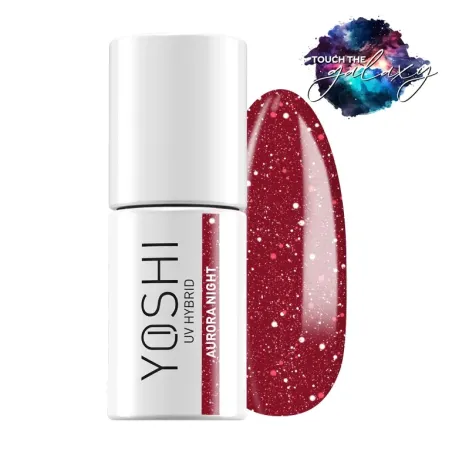 Yoshi Touch The Galaxy 525 Aurora Night Brokatowy lakier hybrydowy do paznokci 6ml