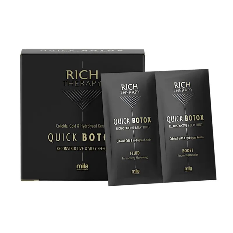 Mila Professional Rich Therapy Quick Botox z Keratyną botoks do Włosów duży zestaw 2x12ml (12 szt) Mila Professional Rich Therapy Quick Botox z Keratyną botoks do Włosów duży zestaw 2x12ml (12 szt)