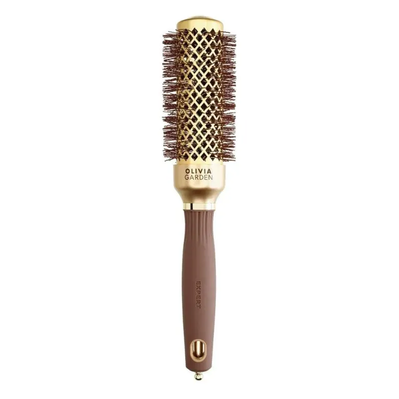 Olivia Garden Szczotka Expert Blowout Shine do modelowania i suszenia włosów złoto brązowa 35 mm