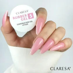 CLARESA ŻEL BUDUJĄCY RUBBER GEL DO PAZNOKCI PRZEDŁUŻANIA 5 UV/LED 90g