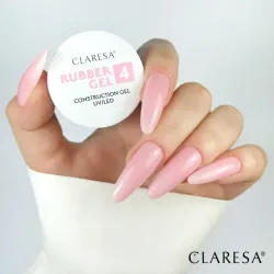 CLARESA ŻEL BUDUJĄCY RUBBER GEL DO PAZNOKCI PRZEDŁUŻANIA 4 UV/LED 90g