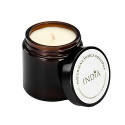 India Cosmetics Naturalna Świeca Konopna o Zapachu Pomarańczy i Cynamonowca 90g