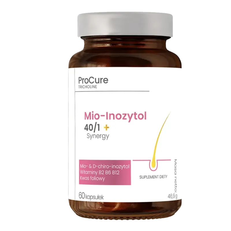 PRO CURE Tricholine Mio-Inozytol 40/1 + Synergy Suplement diety 60 kapsułek PRO CURE Tricholine Mio-Inozytol 40/1 + Synergy Suplement diety 60 kapsułek