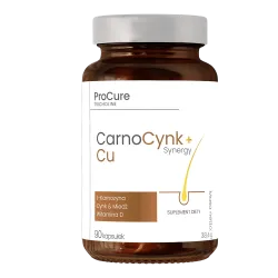 PRO CURE Tricholine CarnoCynk + Cu Synergy Suplement diety 90 kapsułek