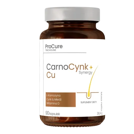 PRO CURE Tricholine CarnoCynk + Cu Synergy Suplement diety 90 kapsułek