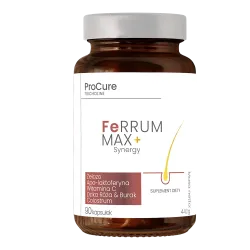 PRO CURE Tricholine FeRRUM MAX+ Synergy Suplement diety 90 kapsułek