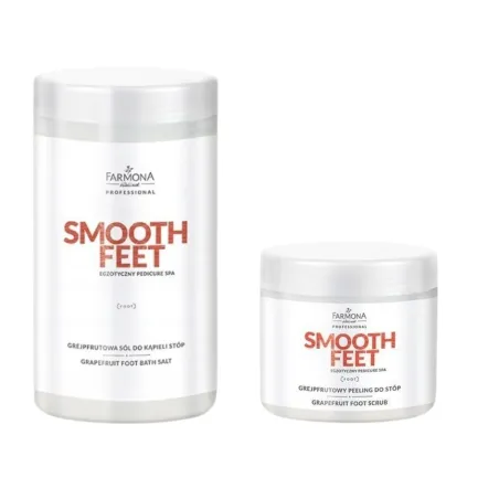 Farmona Smooth Feet Grejpfrutowy Zestaw peeling do stóp 690g + sól 1400g