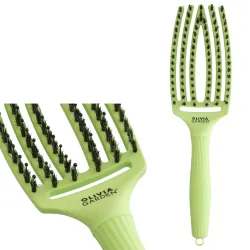Olivia Garden Finger Brush Combo Medium Dolce Vita , Szczotka do Rozczesywania Włosów i Masażu, Green Pistachio Włosie Dzika