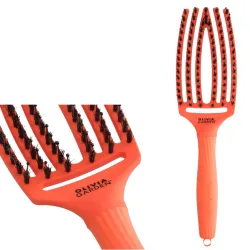 Olivia Garden Finger Brush Combo Medium Dolce Vita , Szczotka do Rozczesywania Włosów i Masażu, Orange Spritz Włosie Dzika