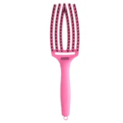 Olivia Garden Finger Brush Combo Medium Dolce Vita , Szczotka do Rozczesywania Włosów i Masażu, Pink Granita Włosie Dzika