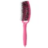 Olivia Garden Finger Brush Combo Medium Dolce Vita , Szczotka do Rozczesywania Włosów i Masażu, Pink Granita Włosie Dzika