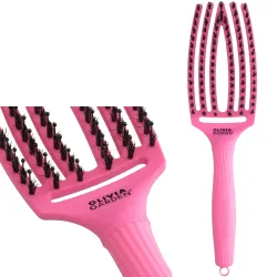 Olivia Garden Finger Brush Combo Medium Dolce Vita , Szczotka do Rozczesywania Włosów i Masażu, Pink Granita Włosie Dzika
