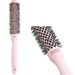 Olivia Garden Expert Blowout Speed Wavy Bristles Szczotka do suszenia i modelowania włosów różowa 25 mm