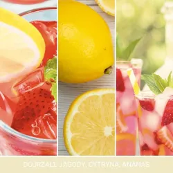 Yankee Candle Signature Large Iced Berry Lemonade, Duża Świeca Sojowa z Dwoma Knotami, 567g