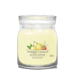 Yankee Candle Signature Medium Iced Berry Lemonade, Średnia Świeca Sojowa z Dwoma Knotami, 368g