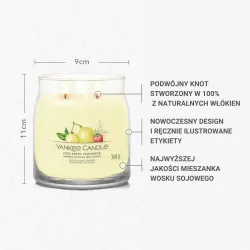 Yankee Candle Signature Medium Iced Berry Lemonade, Średnia Świeca Sojowa z Dwoma Knotami, 368g