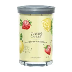 Yankee Candle Signature Large Tumbler Iced Berry Lemonade, Duża Świeca Sojowa z Dwoma Knotami, 567g