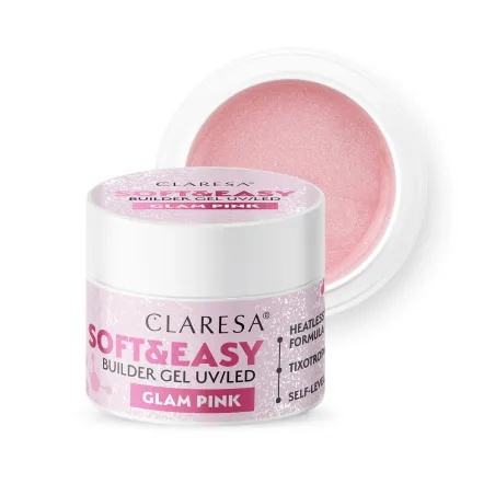 Claresa Żel Budujący Soft & Easy  GLAM PINK 90g