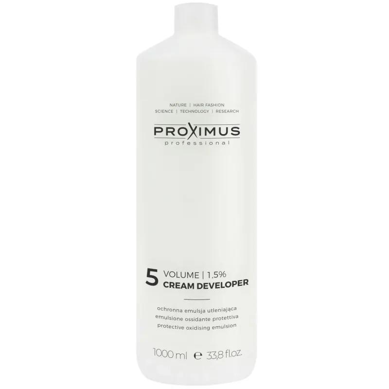Proximus Cream Developer 1,5% 5 vol. emulsja utleniająca, 1000ml - Oksydant Proximus Cream Developer 1,5% 5 vol. emulsja utleniająca, 1000ml - Oksydant