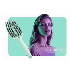 Olivia Garden Finger Brush Combo Medium , Szczotka do Rozczesywania Włosów i Masażu, Arctic Teal Włosie Dzika