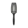 Olivia Garden Fingerbrush Care Iconic Boar&Nylon Full Black M, Szczotka do Rozczesywania Włosów i Masażu, Włosie Dzika