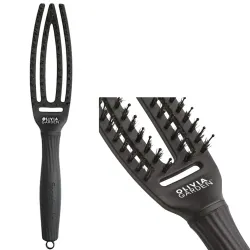 Olivia Garden Fingerbrush Combo Full Black Small, Szczotka do Rozplątywania Włosów z Włosiem Dzika