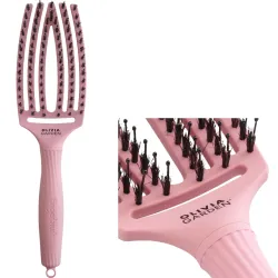 Olivia Garden Szczotka FingerBrush Combo Medium Soft Pink do rozczesywania włosów Amazonki Róż po zdrowie
