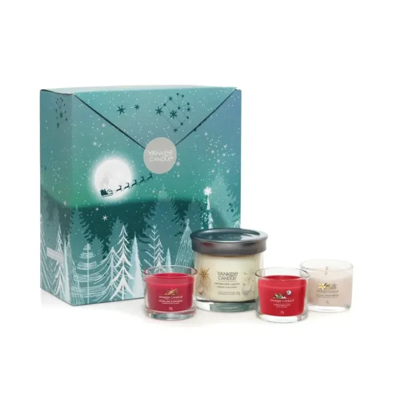 Zestaw prezentowy Bright Lights - Yankee Candle - 3 x świeca mini + tumbler