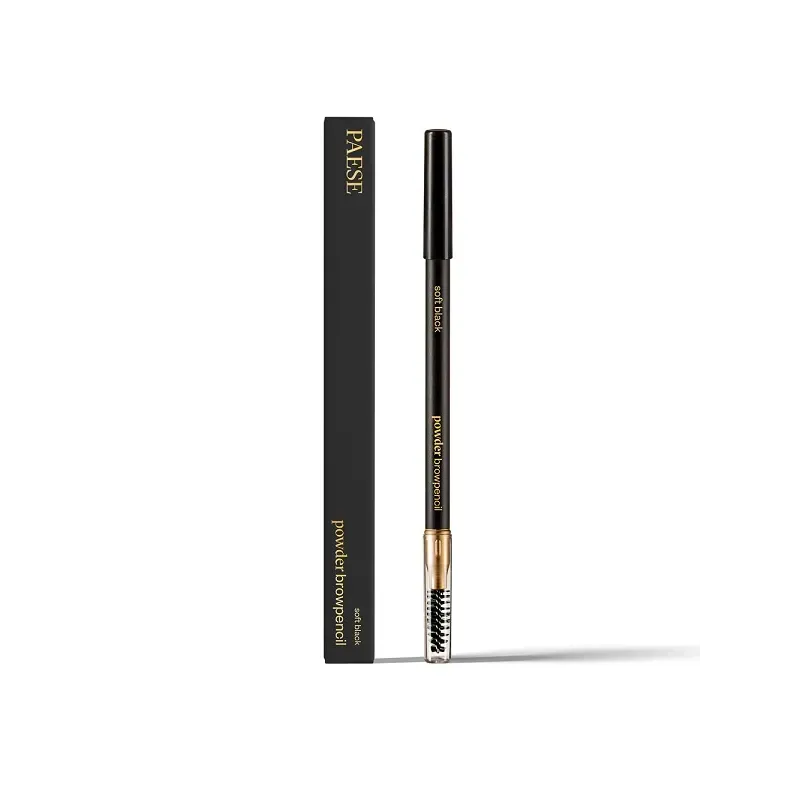 Paese, Powder Browpencil, Pudrowa kredka do brwi, Soft Black, 1,19 g Paese, Powder Browpencil, Pudrowa kredka do brwi, Soft Black, 1,19 g