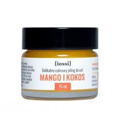 Iossi Mango i Kokos, delikatny cukrowy peeling do ust, 15ml