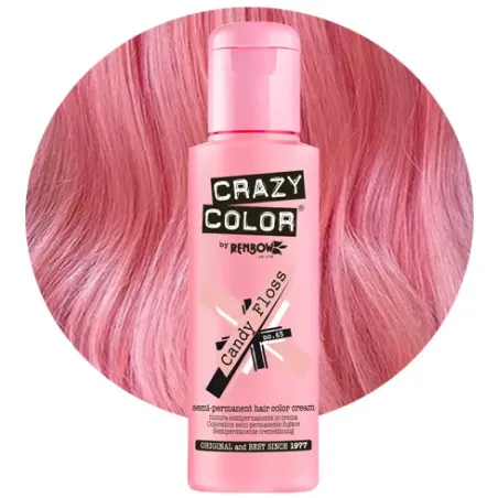 CRAZY COLOR Krem do koloryzacji włosów No 65 Candy Floss różowa wata cukrowa 100ml