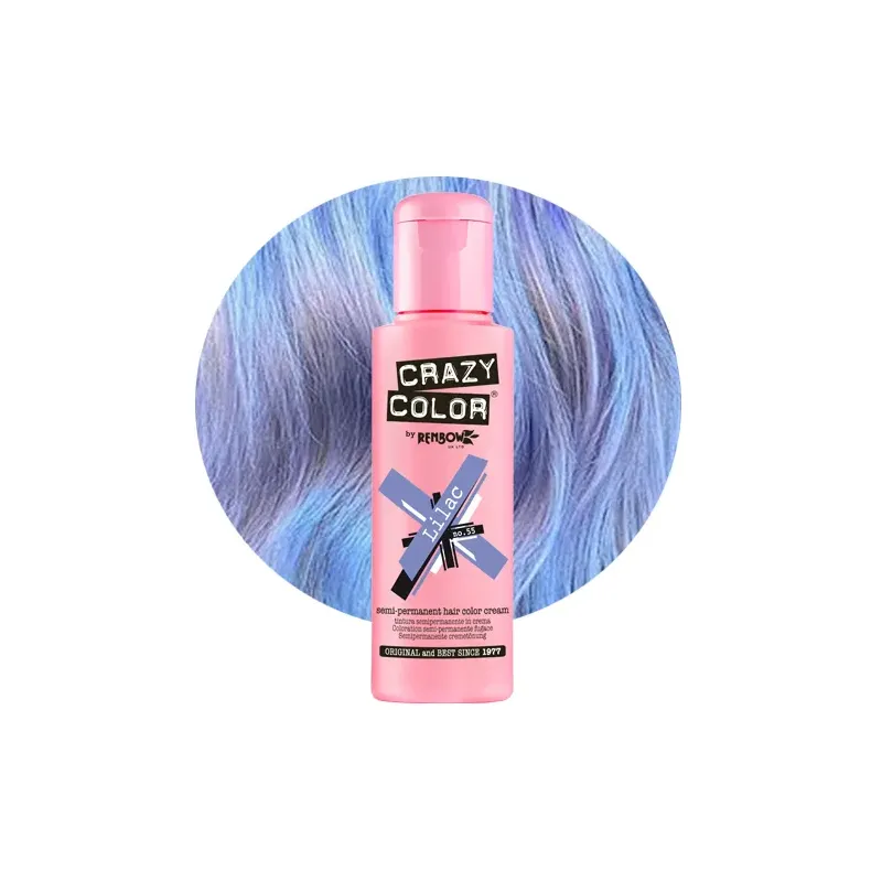 CRAZY COLOR Krem do koloryzacji włosów No 55 Lilac liliowy 100ml CRAZY COLOR Krem do koloryzacji włosów No 55 Lilac liliowy 100ml