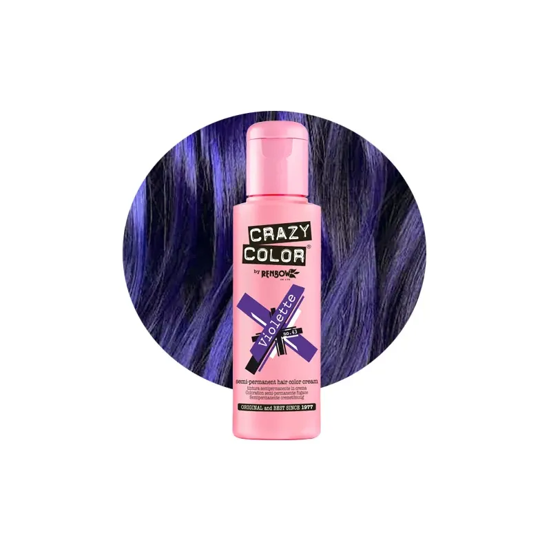 CRAZY COLOR Krem do koloryzacji włosów No 43 Violette Fiolet/fiołkowy 100ml CRAZY COLOR Krem do koloryzacji włosów No 43 Violette Fiolet/fiołkowy 100ml