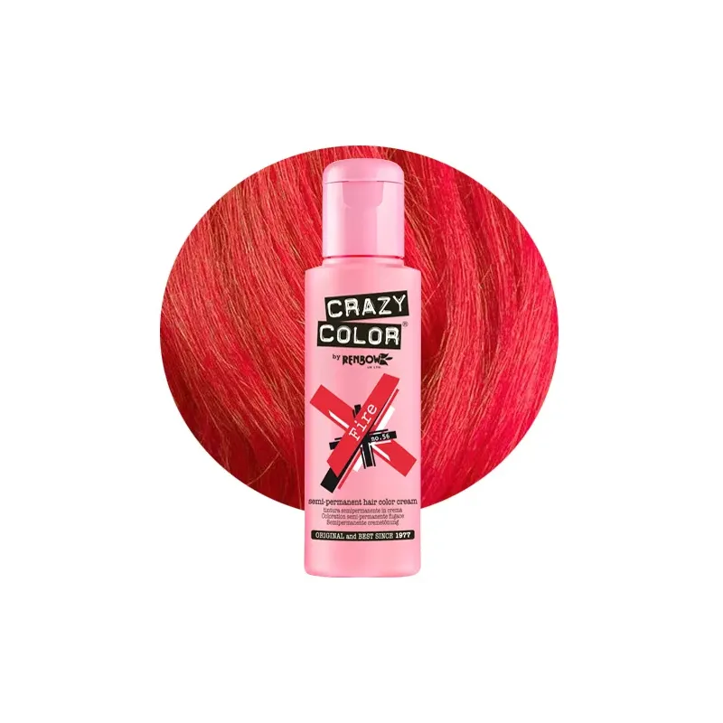Crazy Color Trwała Koloryzacja toner No 56 Fire Czerwony 100ml Crazy Color Trwała Koloryzacja toner No 56 Fire Czerwony 100ml