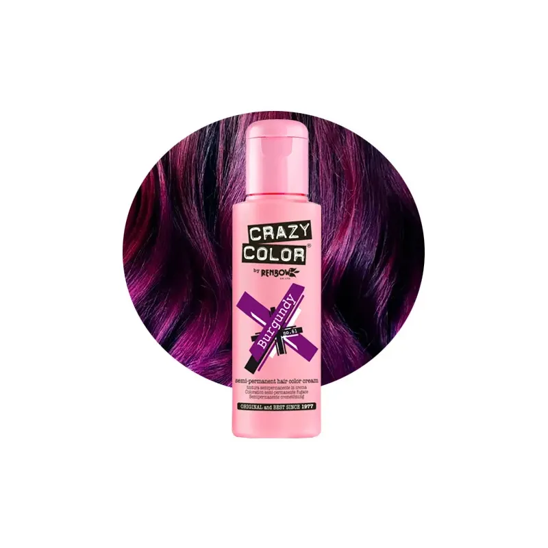 CRAZY COLOR Krem do koloryzacji włosów No 61 Burgundy 100ml CRAZY COLOR Krem do koloryzacji włosów No 61 Burgundy 100ml