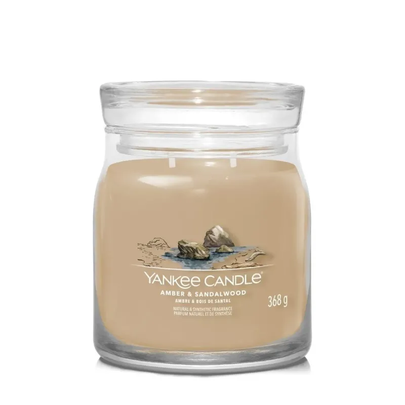 Yankee Candle Amber Sandalwood Signature Średnia Świeca 567g Yankee Candle Amber Sandalwood Signature Średnia Świeca 567g