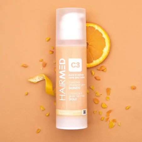 HAIRMED – C3 COLORING & GLOSS HAIR MASK – GOLD – Maska koloryzująca – ZŁOTA 150 ml