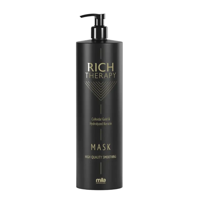 Mila Pro Rich Therapy Maska odbudowująca z keratyną i cząstkami złota do włosów zniszczonych 1000 ml