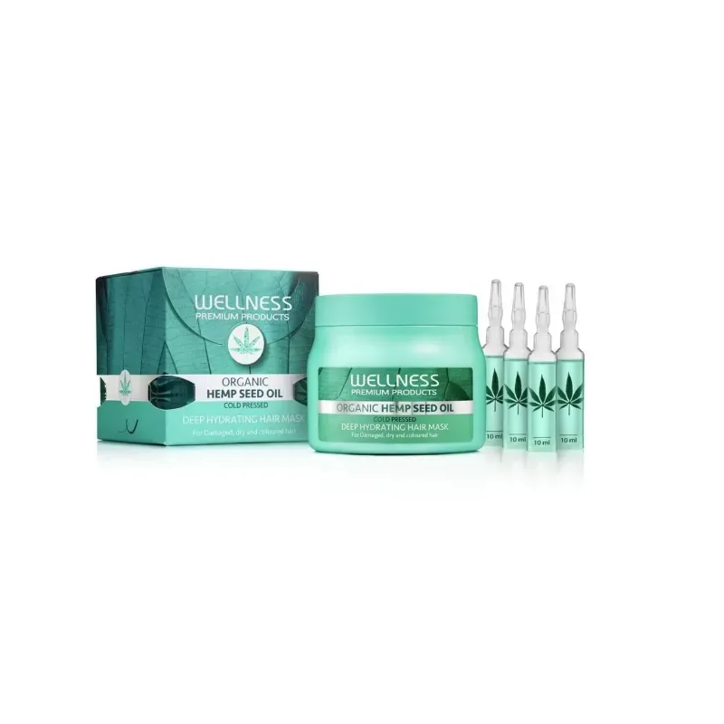 WELLNESS PREMIUM PRODUCTS Deep Hydrating maska głęboko nawilżająca do włosów 500ml + 4 ampułki 10ml GRATIS WELLNESS PREMIUM PRODUCTS Deep Hydrating maska głęboko nawilżająca do włosów 500ml + 4 ampułki 10ml GRATIS