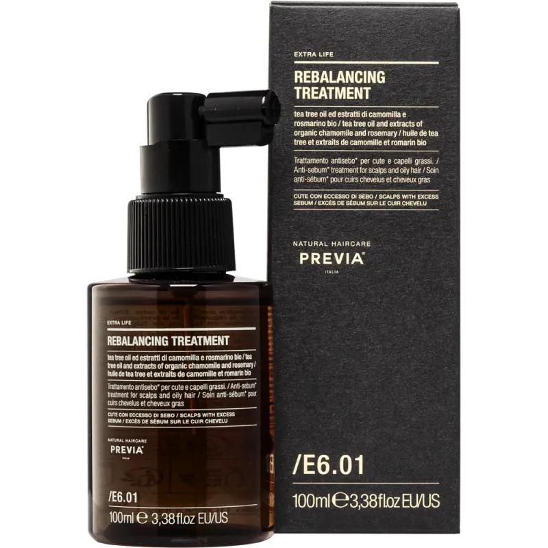 PREVIA EXTRA LIFE REBALANCING TREATMENT E6.01 – Kuracja regulująca wydzielanie sebum do tłustej skóry głowy 100 ml PREVIA EXTRA LIFE REBALANCING TREATMENT E6.01 – Kuracja regulująca wydzielanie sebum do tłustej skóry głowy 100 ml
