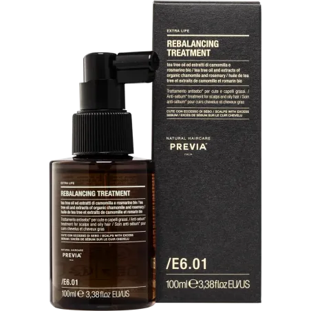 PREVIA EXTRA LIFE REBALANCING TREATMENT E6.01 – Kuracja regulująca wydzielanie sebum do tłustej skóry głowy 100 ml