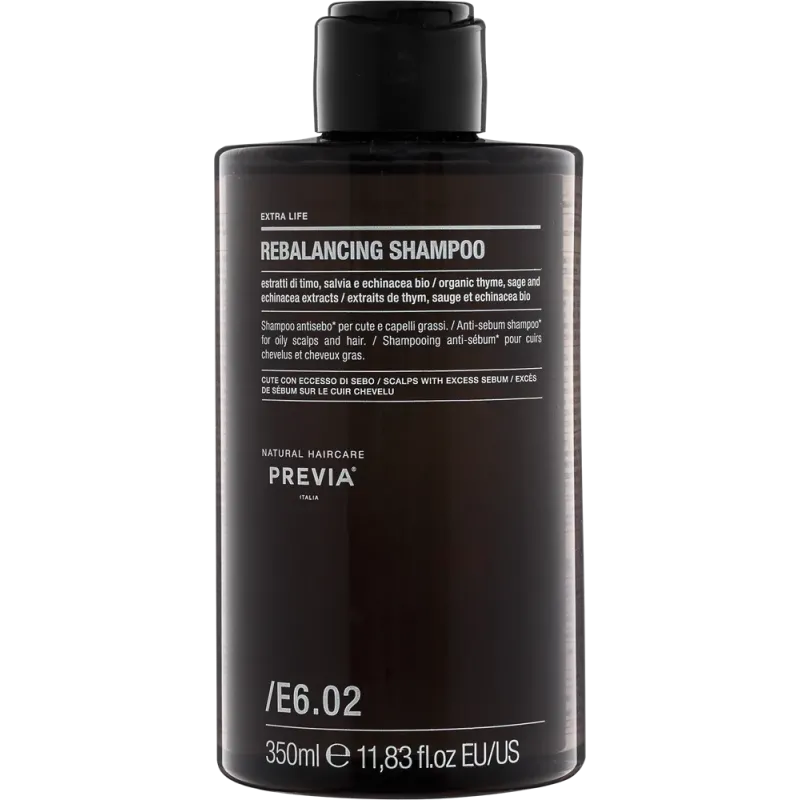 PREVIA  EXTRA LIFE REBALANCING SHAMPOO E6.02 – Szampon do przetłuszczającej się skóry głowy i włosów 350 ml